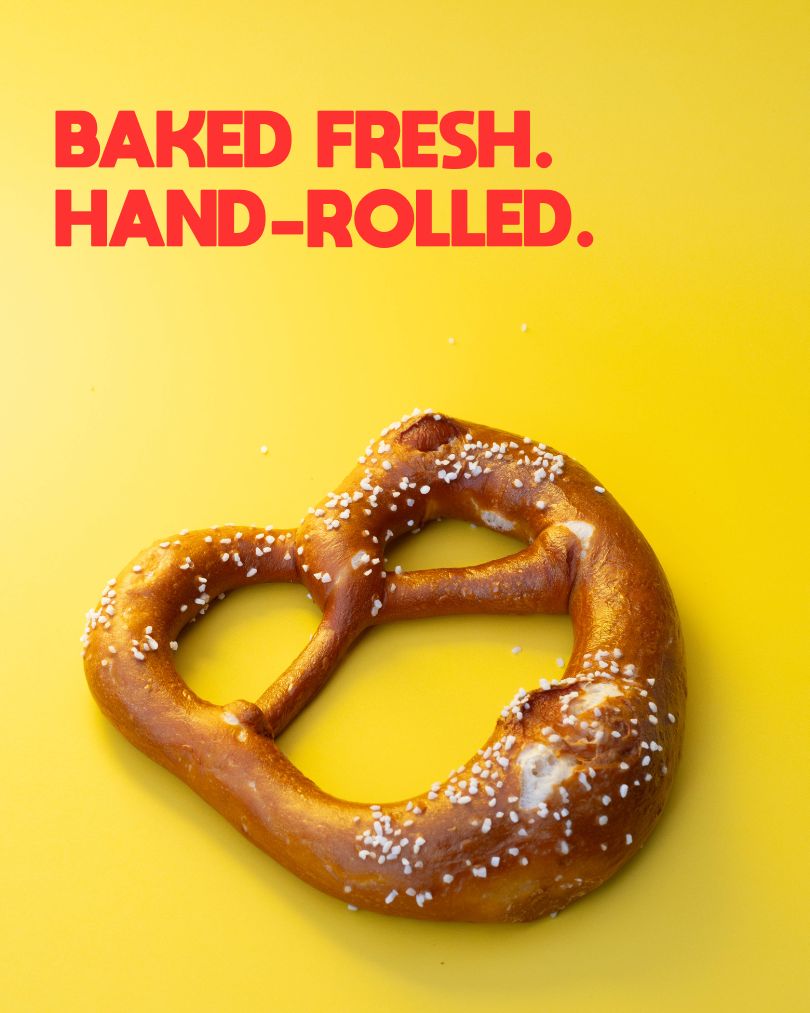 Pretzels at the market stand